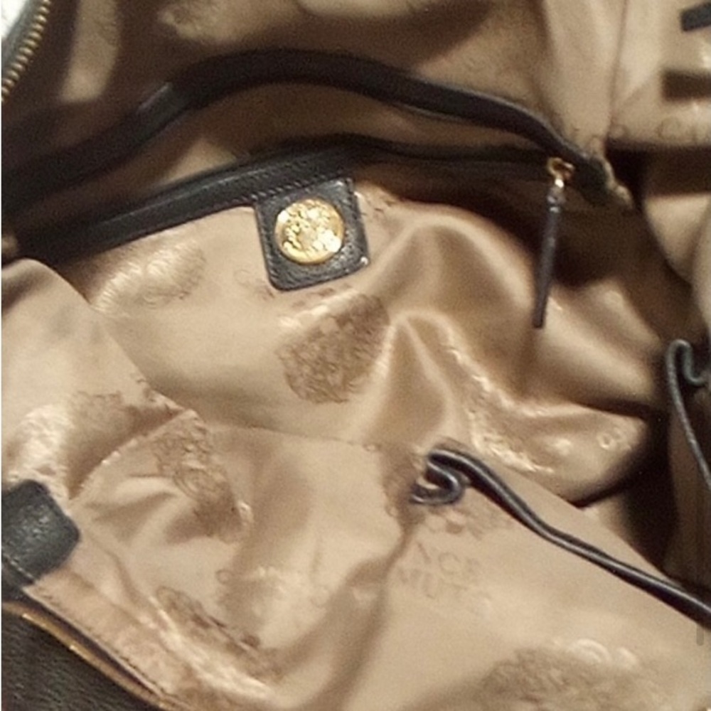 EUC Vince Camuto Black Leather & Suede Satchel/Shoulder Bag - Picture 6 of 10
